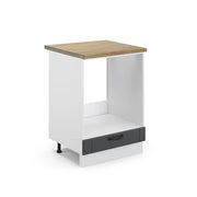 Mobile per forno da incasso Fame-Line Antracite rustico/Bianco 60 cm, PL Rovere Vicco