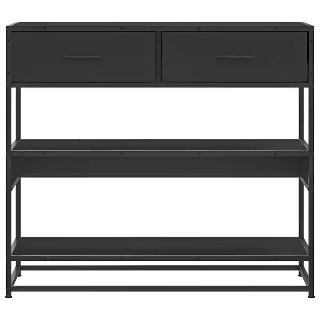 Tavolino Consolle Nero 90x35x80 cm in Legno Multistrato 849179