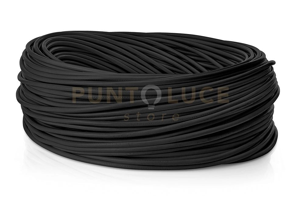 Rolla 50 mt cavo elettrico 2x0,75 mm rivestito in tessuto nero