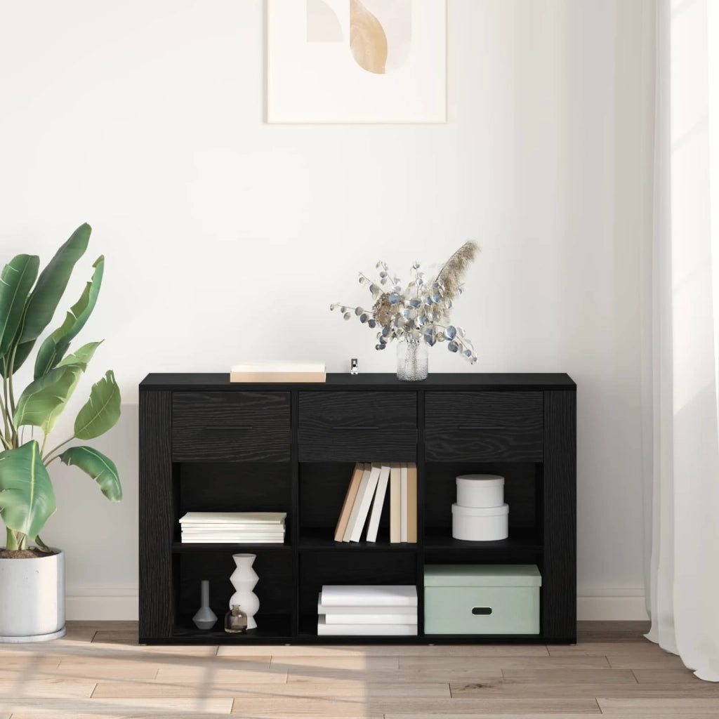 Credenza | Madia | Buffet da pranzo | Armadio da pranzo Rovere Nero 100 x 30 x 59,5 cm Legno multistrato