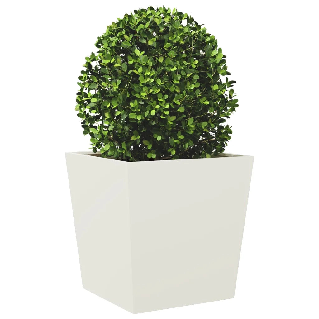 Fioriera | Cassetta per fiori | Vaso da Giardino Bianca 40x40x40 cm in Acciaio