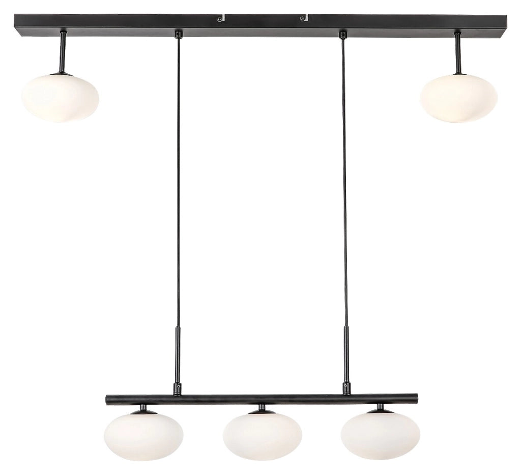 Lampadario Rabalux Calista nero metallo 5 luci G9 89cm