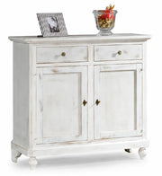 Madia credenza 2 porte legno shabby chic bianco consumato 112 x49x98 - Mobili 2G