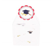 Trade Shop - Set 12pz Bomboniera Scatola Cappello Tesi Trasparente In Pvc Portaconfetti Laurea -