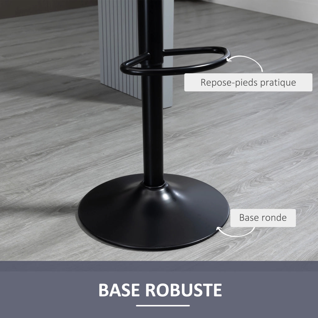Sgabello da bar design moderno con poggiapiedi ¨C zephmum ¨C grigio altezza regolabile