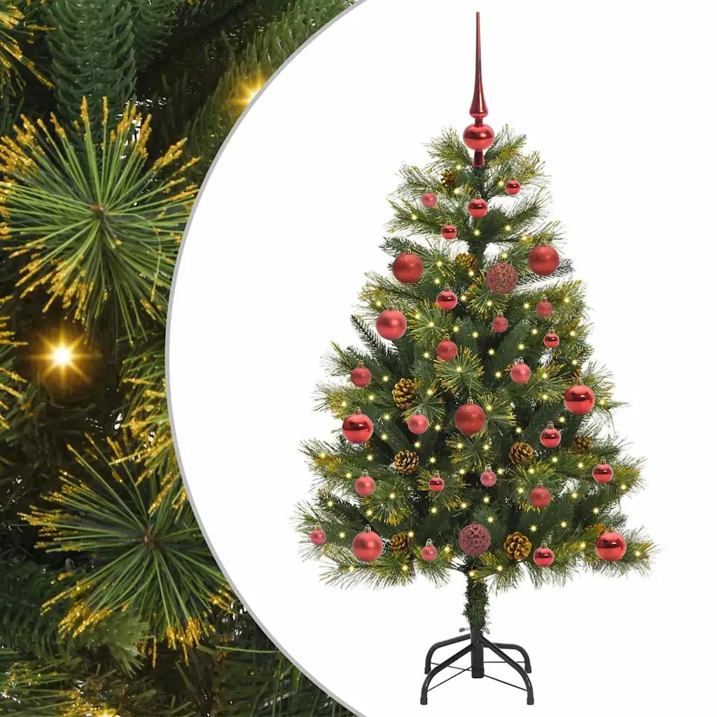 Albero di Natale artificiale pieghevole con coni Verde 120 cm 3395071