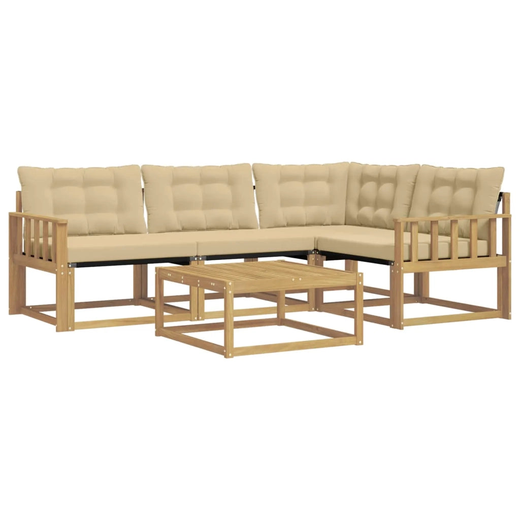 Set di divani da esterno 5 pcs Bianco e Beige 79 x 79 x 37 cm