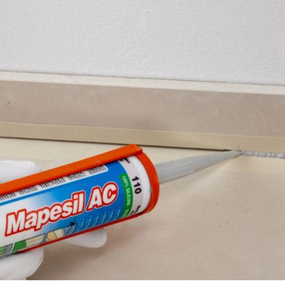 Mapei mapesil ac silicone acetico elastico resistente alla muffa 310 ml 6 pezzi *** colore- bianco luna - 103, confez...