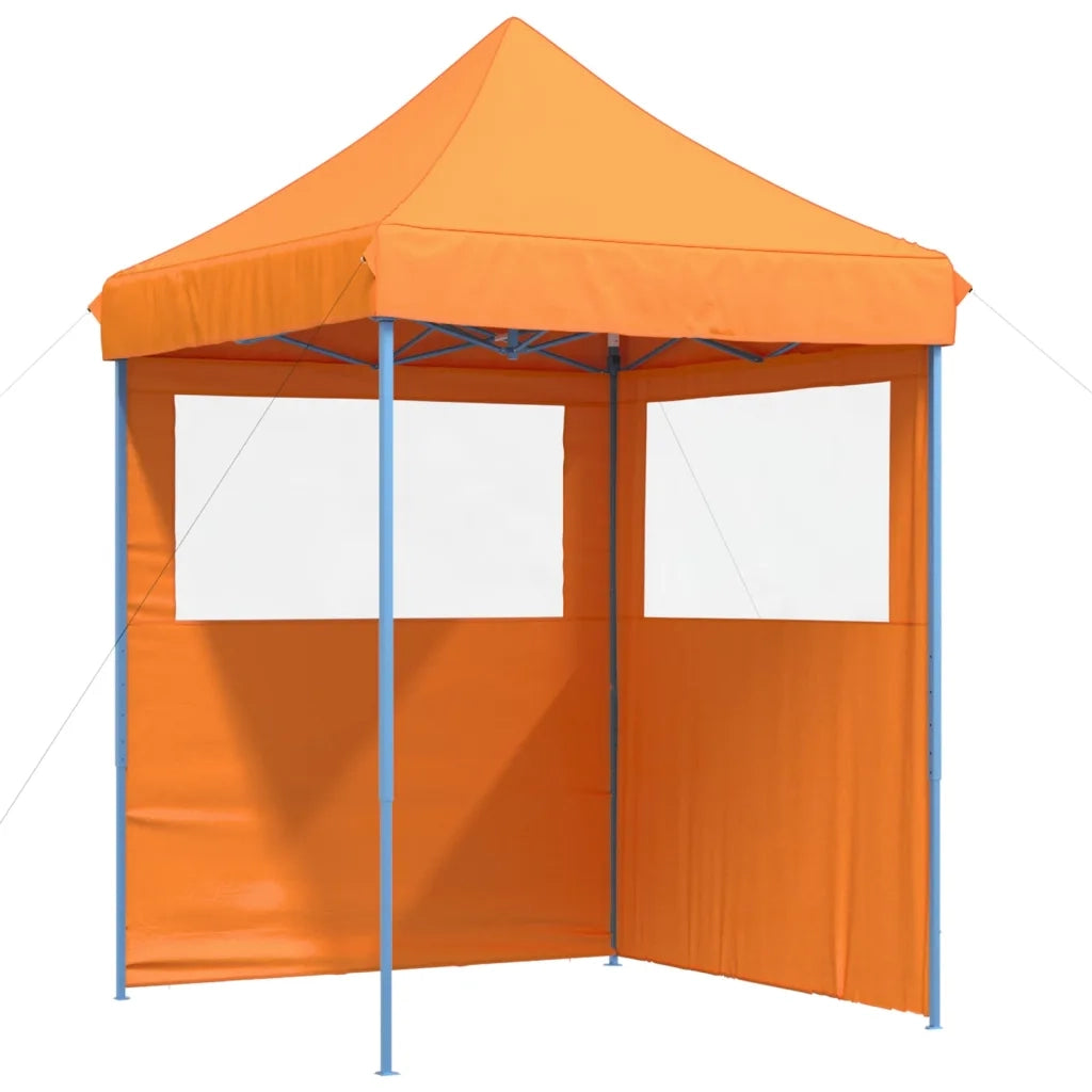 Tendone per Feste Pieghevole Pop-Up con 2 Pareti Arancione 4004993