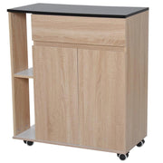 MOBILETTO DA CUCINA CON RUOTE CASSETTI ARMADIETTO LEGNO
