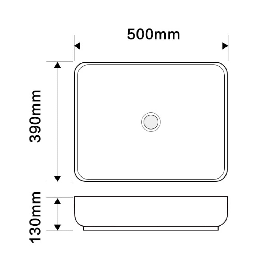 Lavabo ceramica 50x39x13 cm