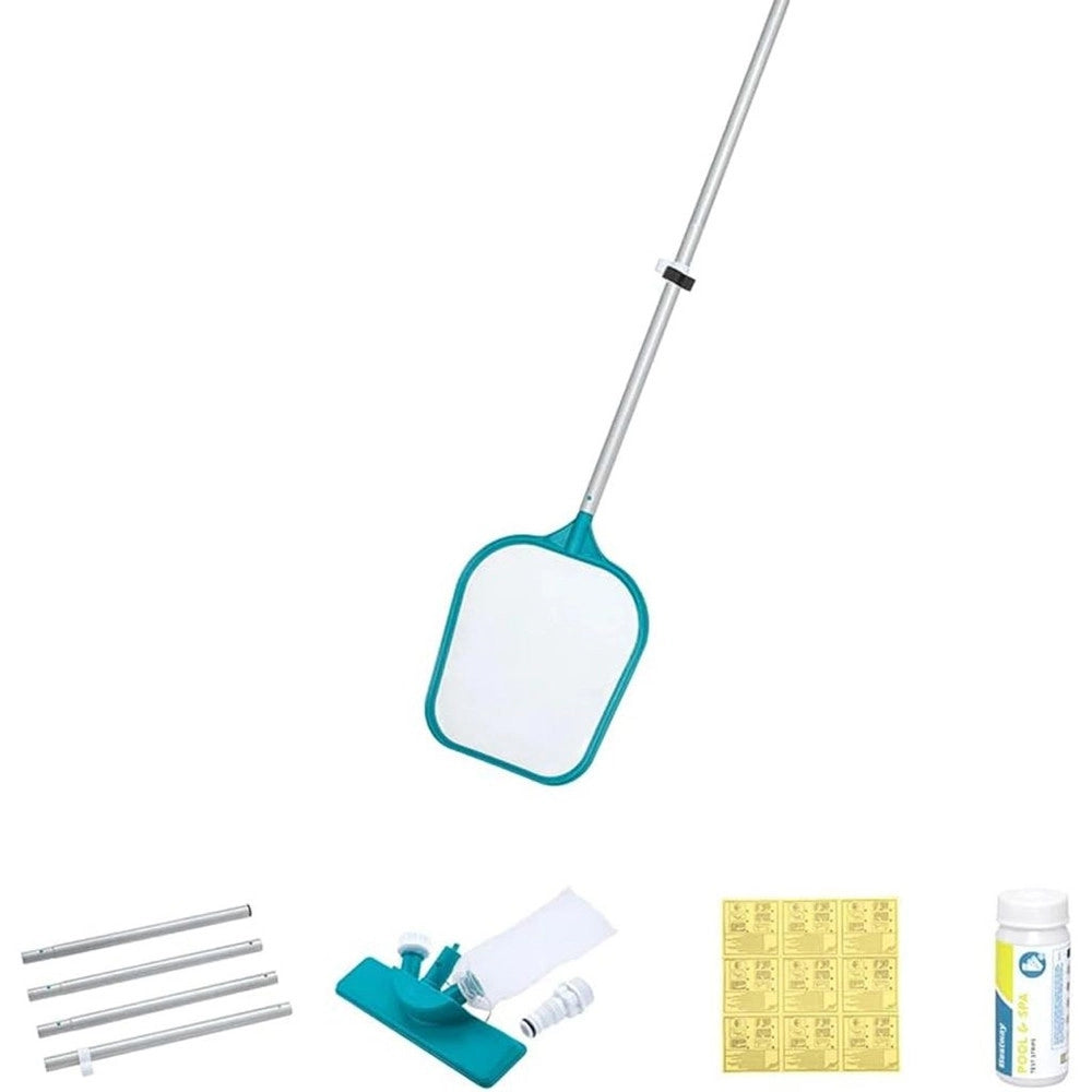 Trade Shop - Kit Completo Per Cura Manutenzione Accessori Pulizia Piscine Fuori Terra Fino A 396cm 58794 -