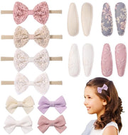 Accessori per capelli 12 pezzi - Spille con strizza - Spille per capelli con stoffa ricamata - Accessori per capelli per ragazze - Adatti per feste - Materiale di alta qualità
