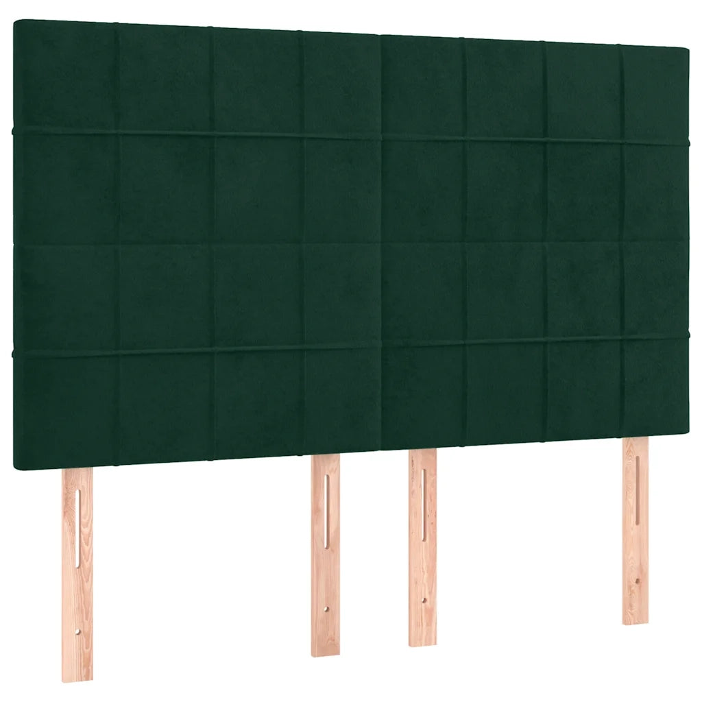 Giroletto a Molle con Materasso Verde Scuro 140x200 cm Velluto 3137848