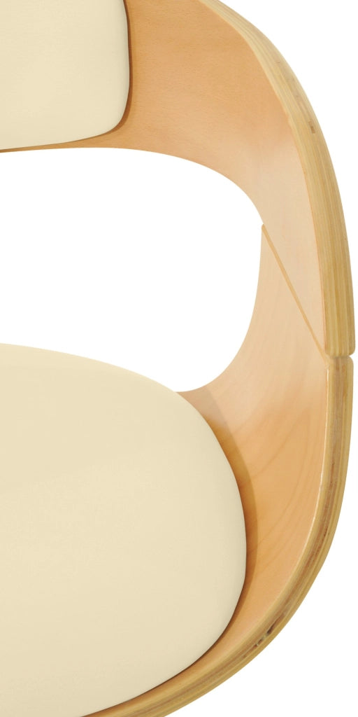 Sgabello Kingston in Similpelle Natura/crema