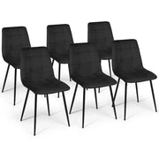 IDMarket - Set di 6 sedie da pranzo MILA in velluto nero