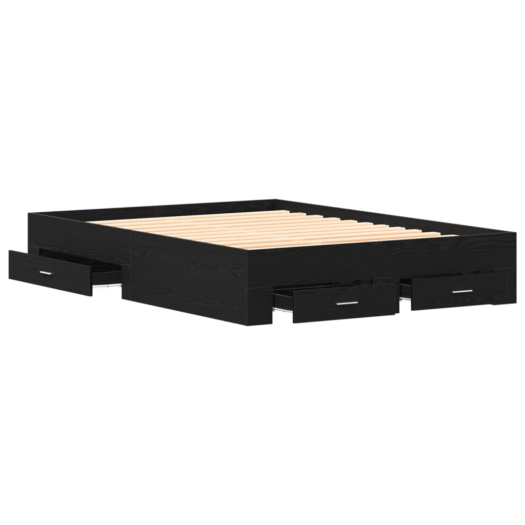 Struttura letto con cassetti Rovere nero Legno ingegnerizzato