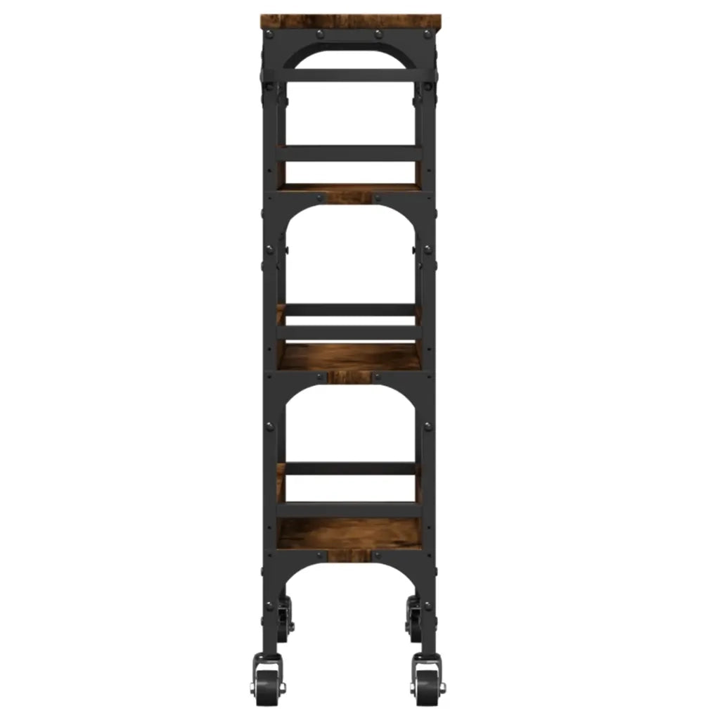 Carrello da Cucina-Scaffale per Cucina Rovere Fumo 53x20x76 cm in Legno Multistrato