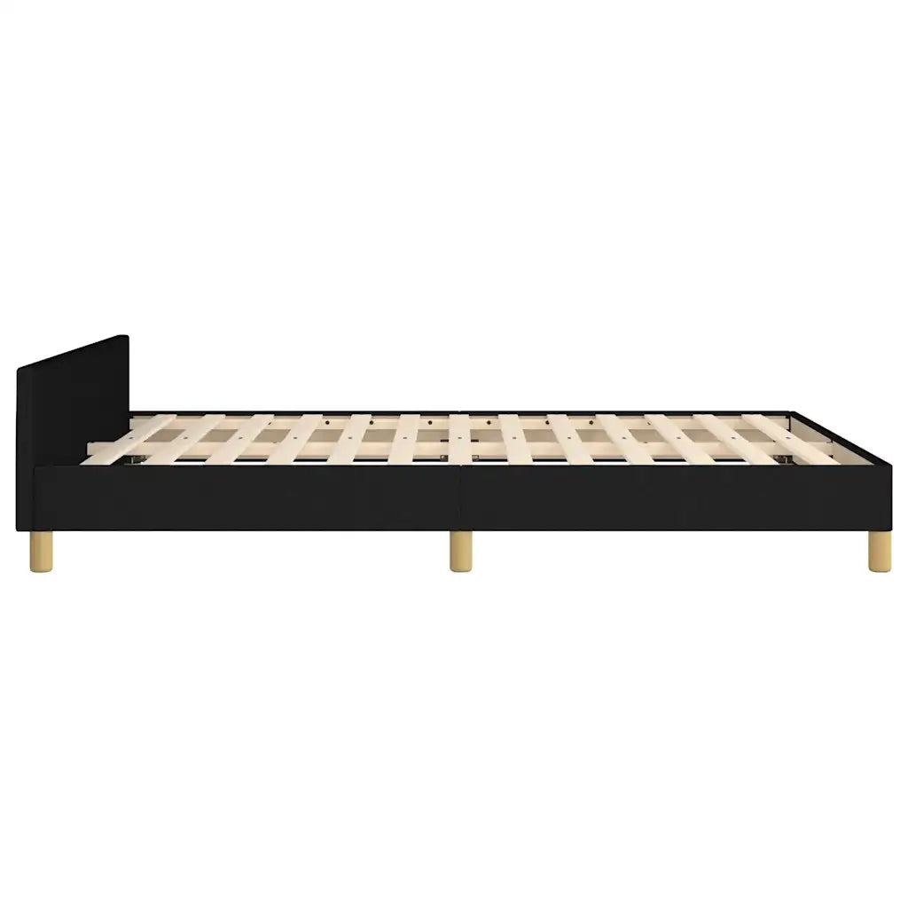 Giroletto senza Materasso-Struttura Letto Nero 140x200 cm in Tessuto 814497