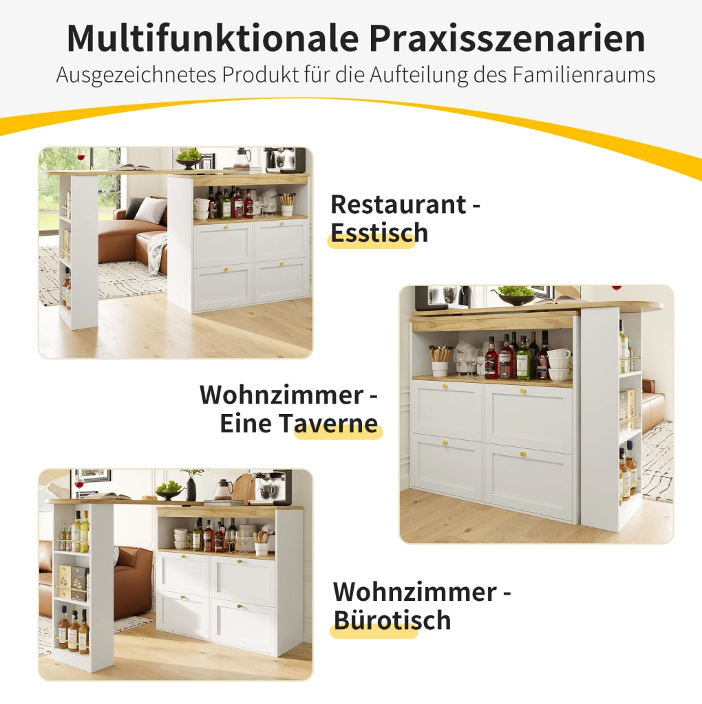 Mobile contenitore modulare girevole 360° in MDF bianco