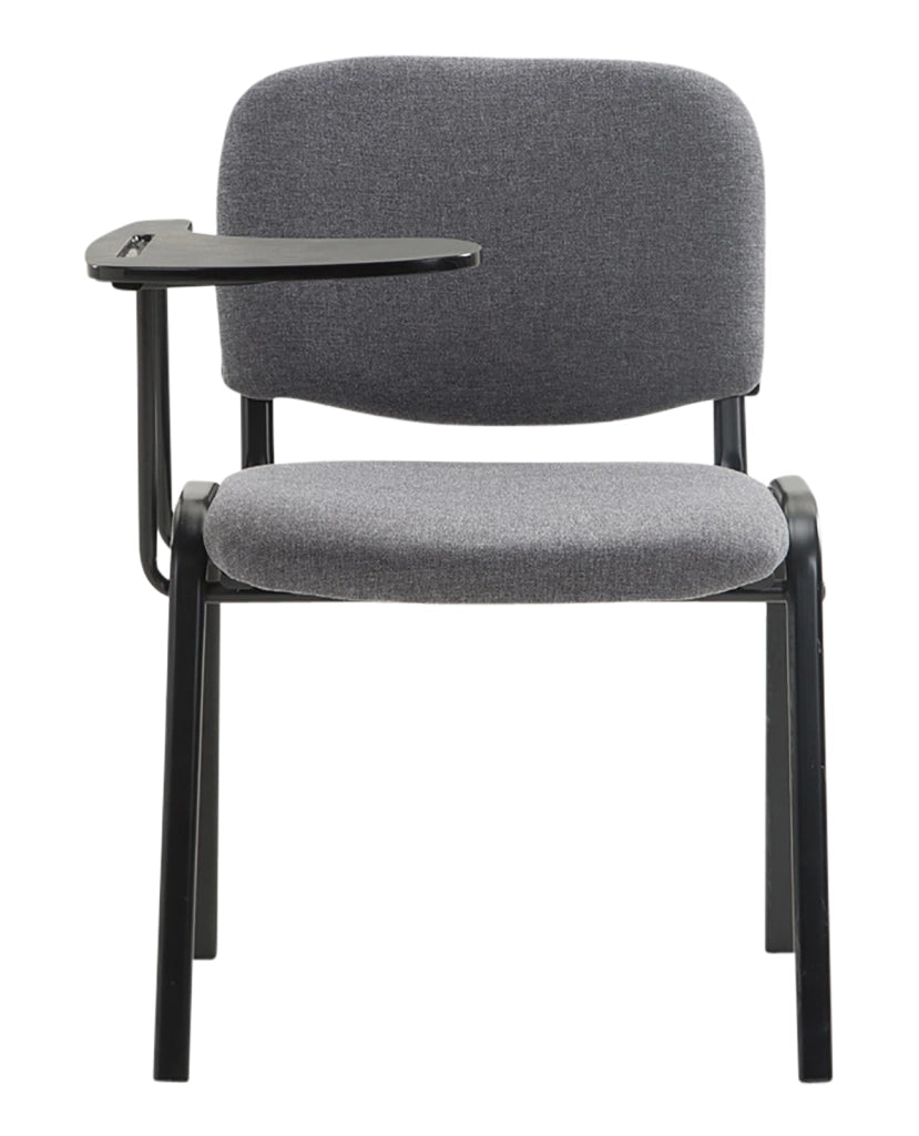 Set di 4 sedie Ken in tessuto con tavolo pieghevole grigio