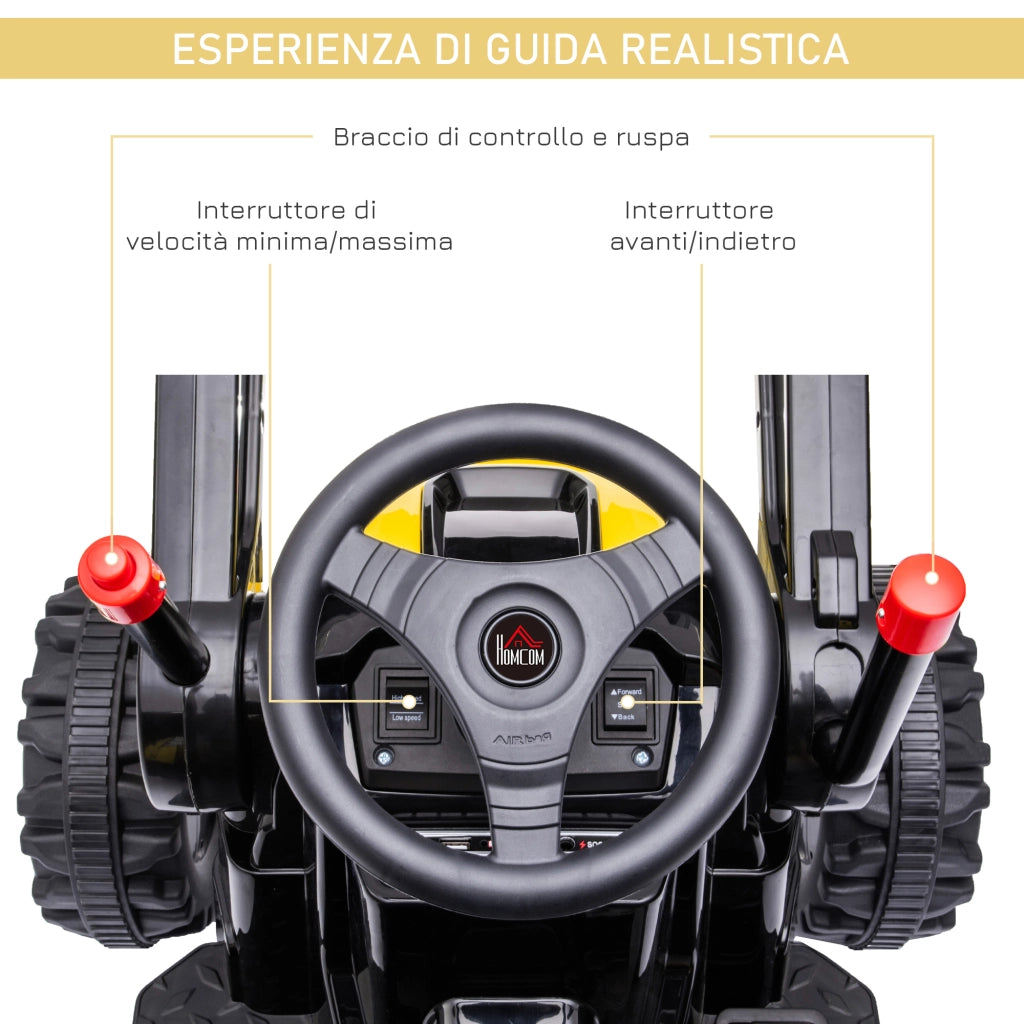 Escavatore Giocattolo a Batteria ¨C zephmum ¨C 132x62x65 cm Giallo