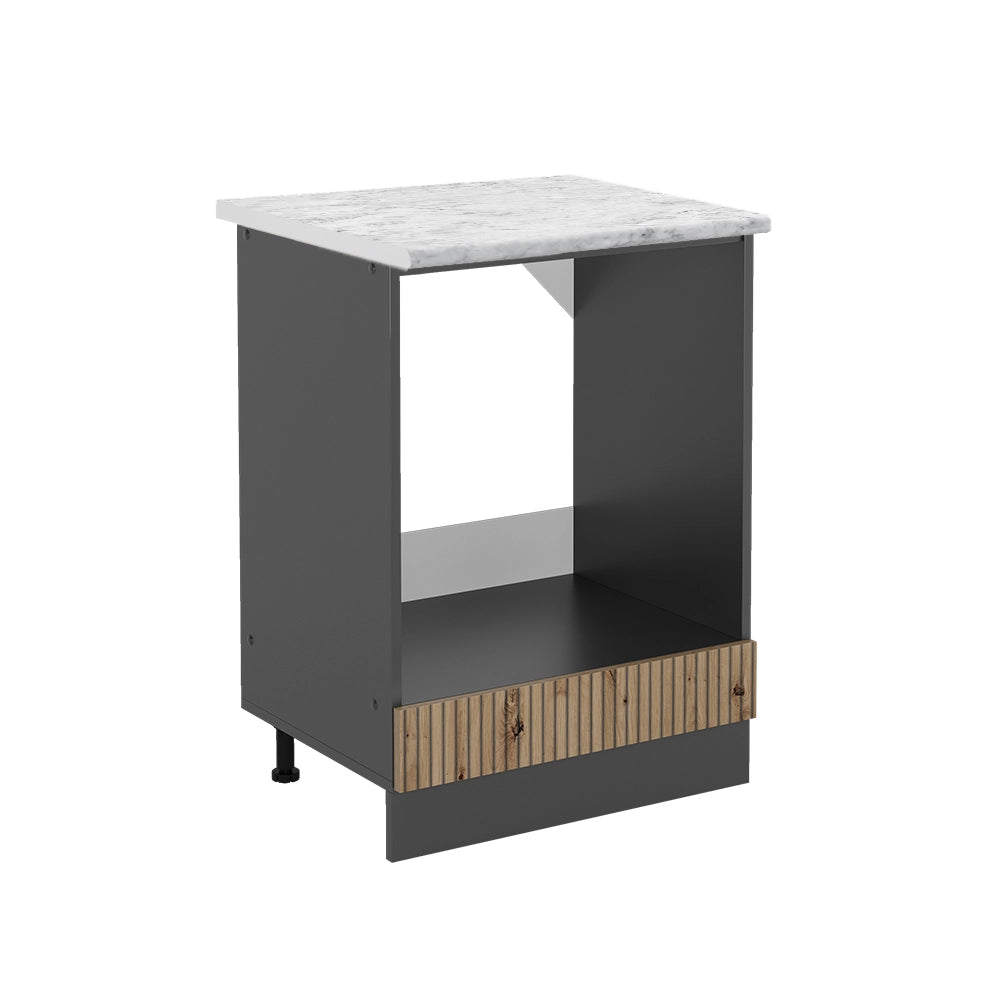 Mobile per forno da incasso R-Line Rovere artigianale/Antracite 60 cm, PL Marmo Vicco