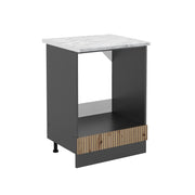 Mobile per forno da incasso R-Line Rovere artigianale/Antracite 60 cm, PL Marmo Vicco