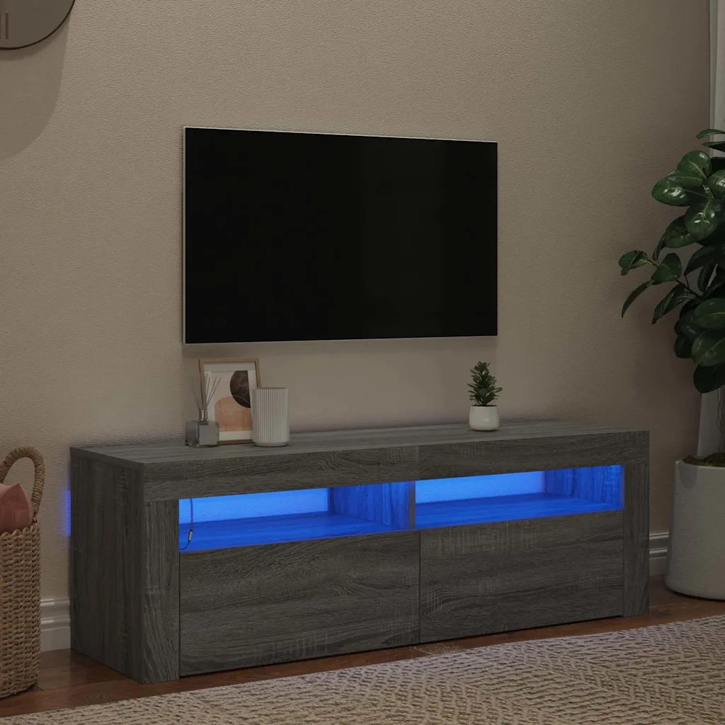 Mobile Porta TV con Luci LED Grigio Sonoma 120x35x40 cmcm 815688
