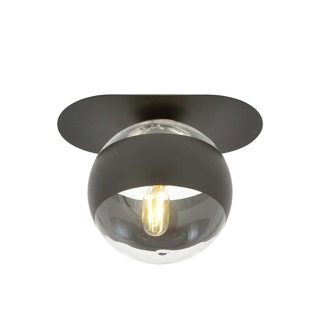 Plafoniera Minimal Patroclus Acciaio Nero 1 Luce E14