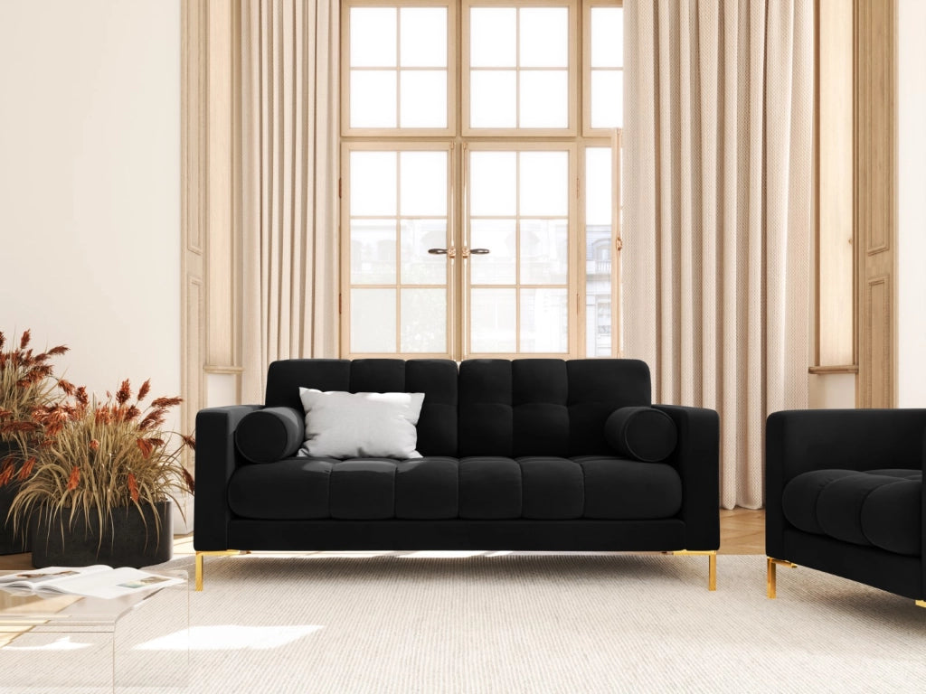 Cosmopolitan Design - Divano "Bali" 2 posti in velluto nero 