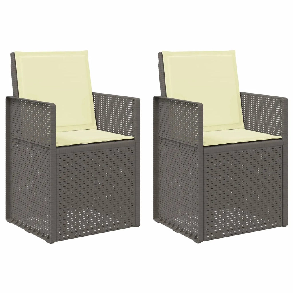 Sedie da pranzo da giardino 2 pcs Grigio chiaro e panna PP 8000010