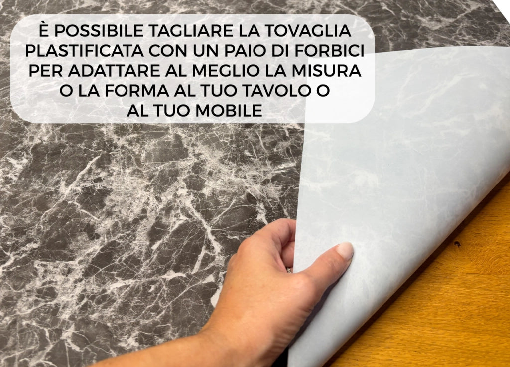 Tovaglia Antimacchia Plastificata PVC Proteggi Tavolo Crystal Marmo 1,55mm - 100X400 - D7