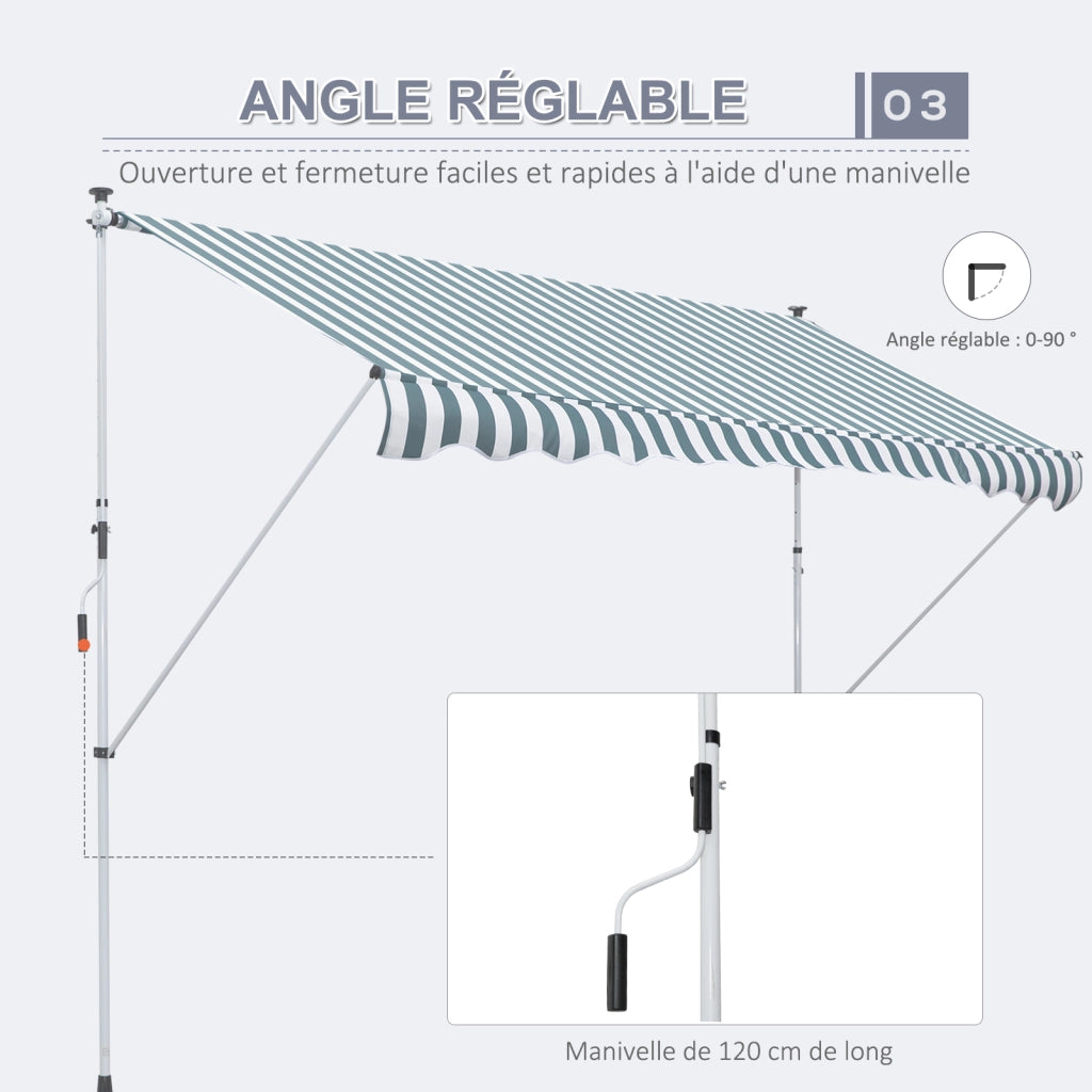 Tenda da sole a scomparsa telescopica ¨C zephmum ¨C 3x1.5m regolabile in altezza e inclinazione