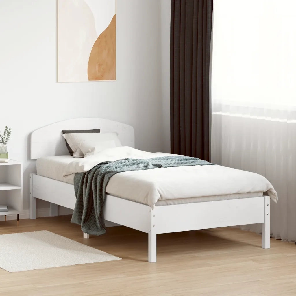 Testiera Bianca 75 cm in Legno Massello di Pino 842523