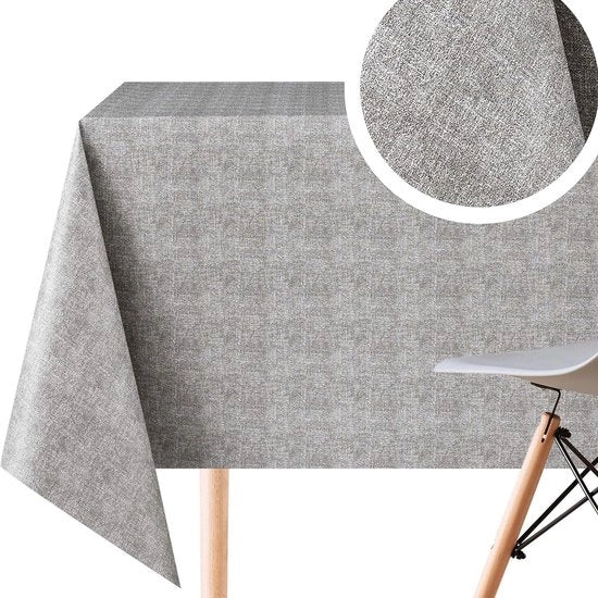 Telaio per tavolo grande, impermeabile, in vinile waterbestendente, pvc, a forma rettangolare, con profilo in rilievo, grigio, dimensioni 250 x 140 cm.