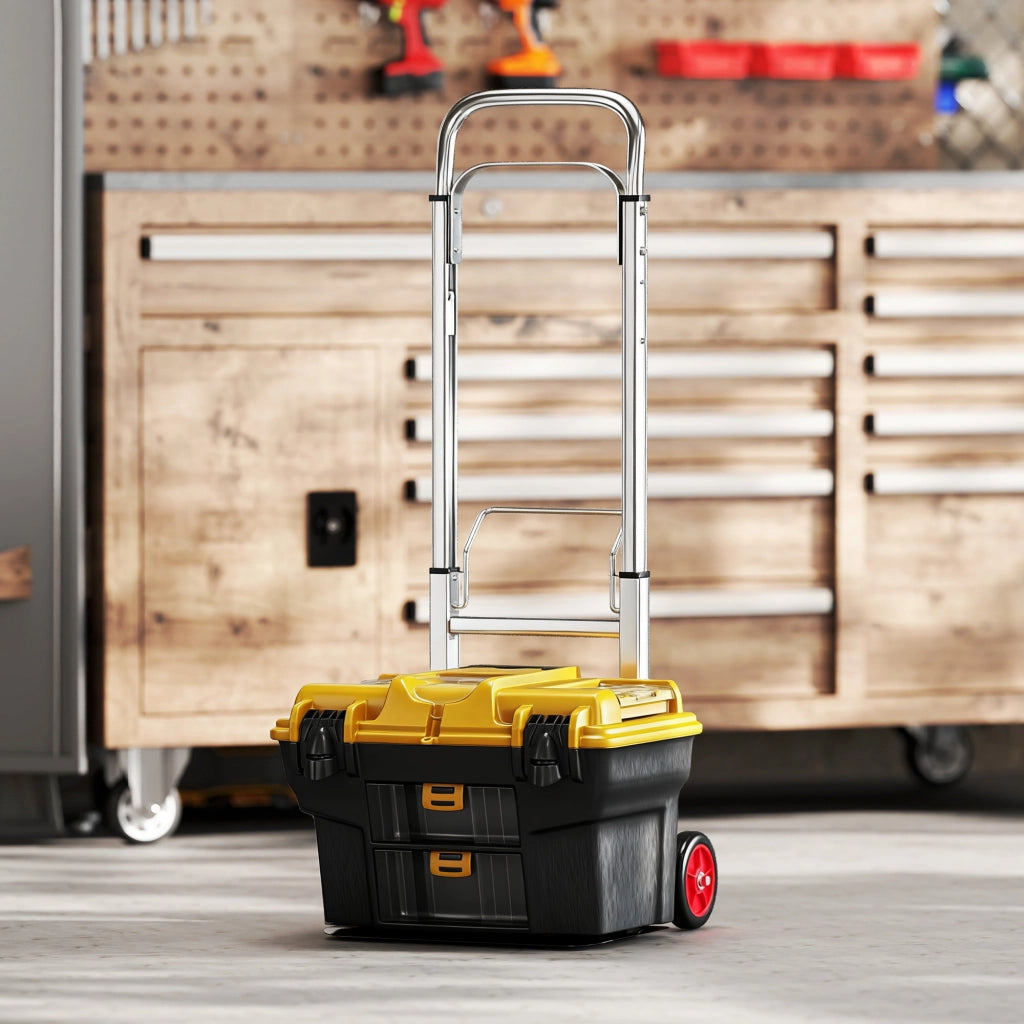 Carrello Pieghevole in Alluminio con Ruote ¨C zephmum ¨C Colore Argento e Nero 40x41x108 cm