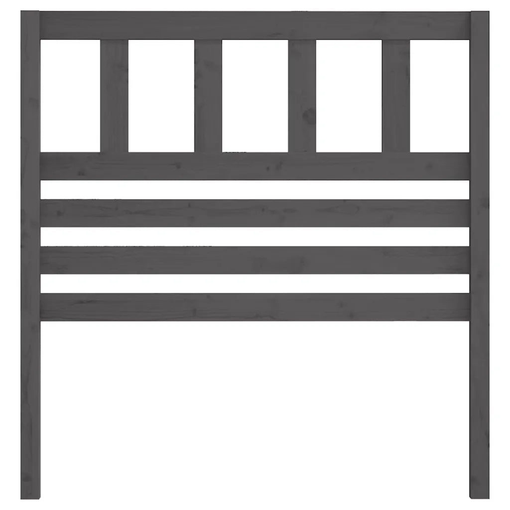 Testiera | Testata per Letto Grigia 96x4x100 cm in Legno Massello di Pino