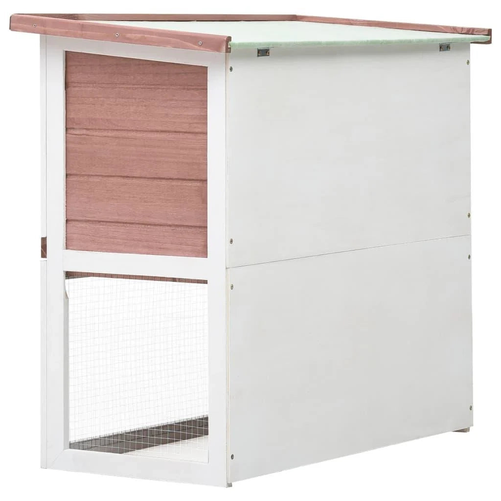 Conigliera da esterno 90 x 45 x 80 cm 1 porta legno marrone 02_0000587