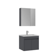 Set mobile lavabo con specchio (2 pezzi) "Side 65 v2" - 65 x 45 x 52 cm - Antracite opaco