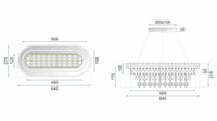 Lampada Da Soffitto Cristallo Led 102w Telecomando App417-cp