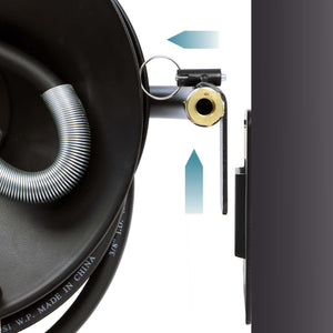 Avvolgitubo per aria compressa 15 m, avvolgitubo manuale in acciaio, per 20 bar, facile montaggio