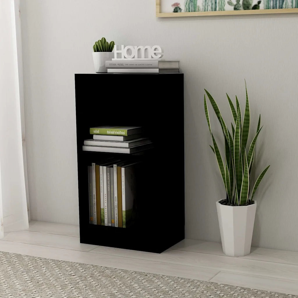 Libreria-Scaffale per Libri-Mobile di Stoccaggio Nera 40x24x75 cm in Legno Multistrato