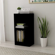Libreria-Scaffale per Libri-Mobile di Stoccaggio Nera 40x24x75 cm in Legno Multistrato