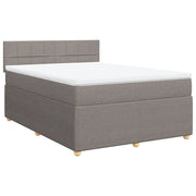 vidaXL Giroletto a Molle con Materasso Tortora 160x200 cm in Tessuto