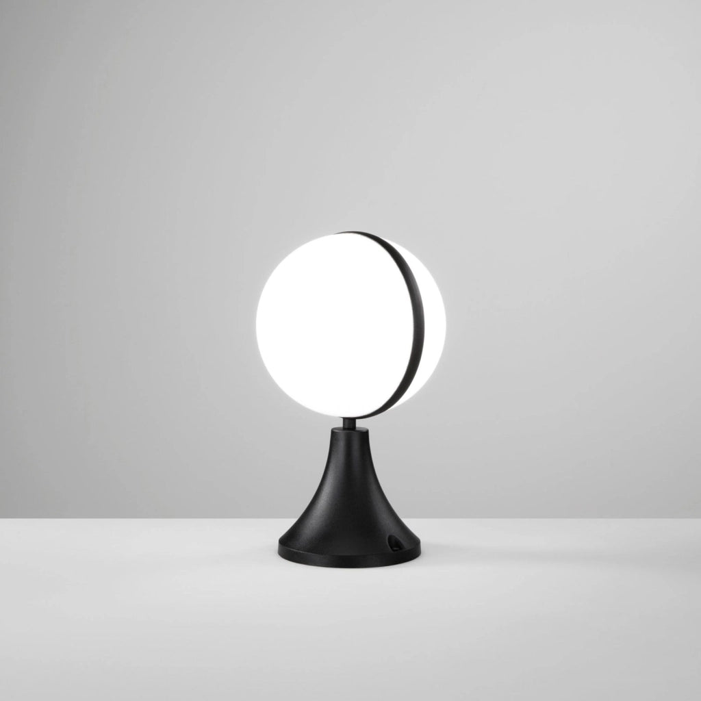 LUMETTO ORBIT NERO 1 LUCE ATTACCO E27 IP44 25X30CM BASE IN ALLUMINIO