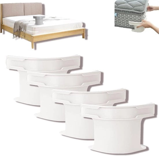 Set di 4 Ospiti per lenzuola - Tienne lenzuola - Tienne lenzuola piane e senza pieghe - Chiusura forte per lenzuola - Viti di bloccaggio antiscivolo per lenzuola - Adatto a tutte le misure di base dei materassi - Coperte - Cuscini da letto (Bianco)