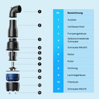 CEF-22000 Pompa a tubo per laghetto grande 22000 l/h 95W, per ricircolo acqua
