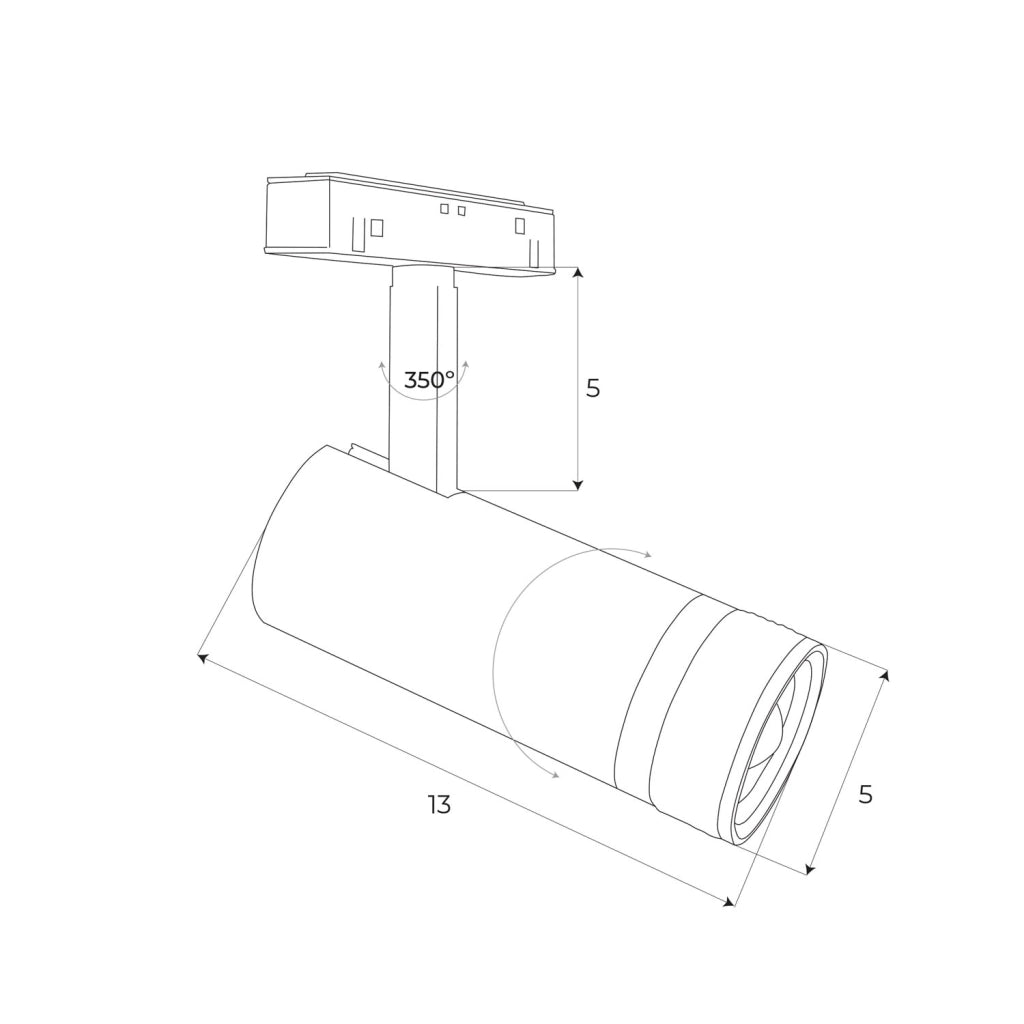 Faretto magnetico Zigbee LED 13W 783lm 2700-5000K nero