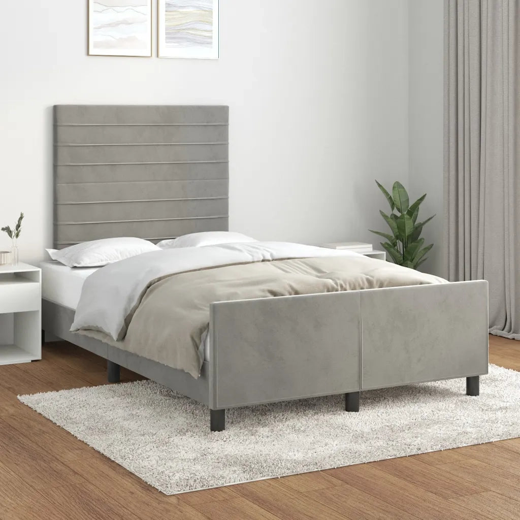 Giroletto senza Materasso Grigio Chiaro 120x200 cm Velluto